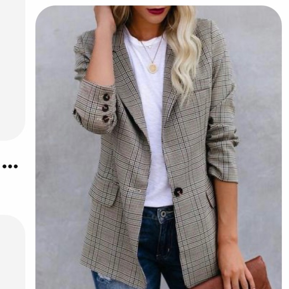 Worth Houndstooth button down Blazer Jacket 2
